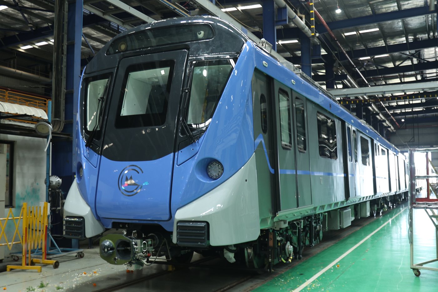 An Alstom Metropolis trainset built for Chennai Metro's Phase II Corridor 4, which is designed for driverless operation. Company photo.