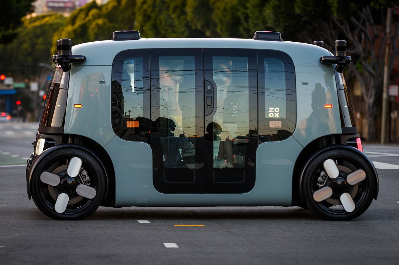 A Zoox robotaxi on a San Francisco street in May 2025. File photo.