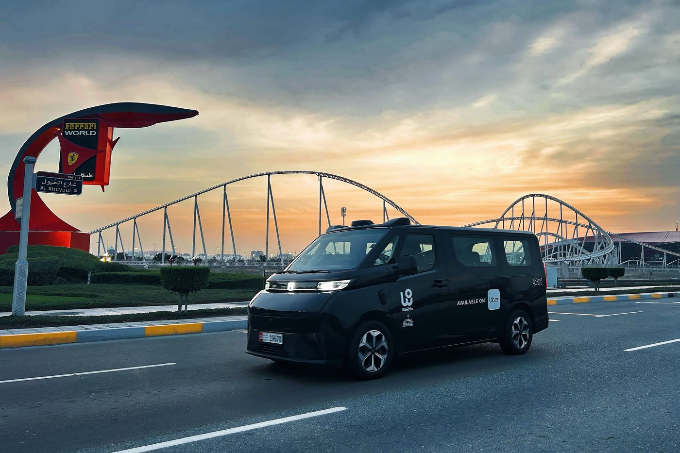 A WeRide robotaxi offered on Uber near Ferrari World on Yas Island, Abu Dhabi, in May 2025. File photo.