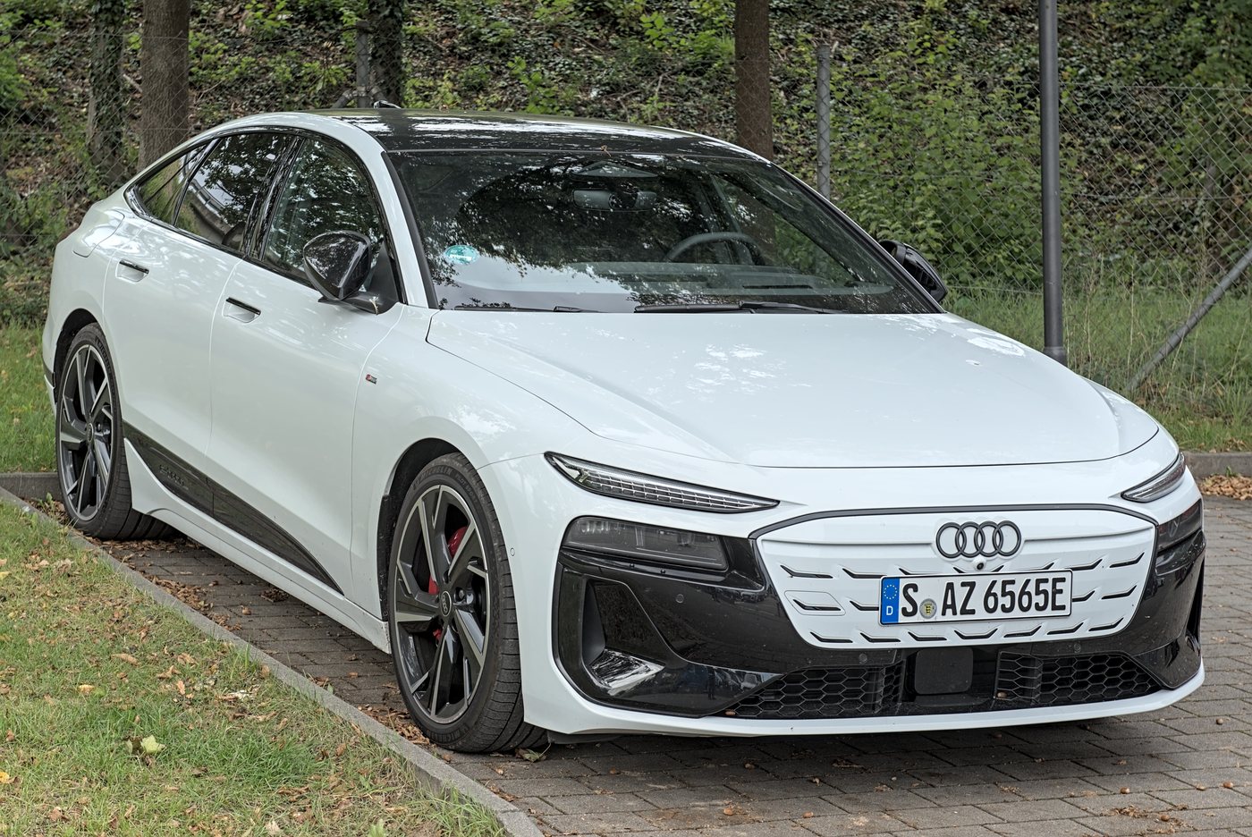 An Audi A6 e-tron in Stuttgart in 2025. Der Spiegel reported that an A6 e-tron running Wayve software was used in a test drive. File photo.