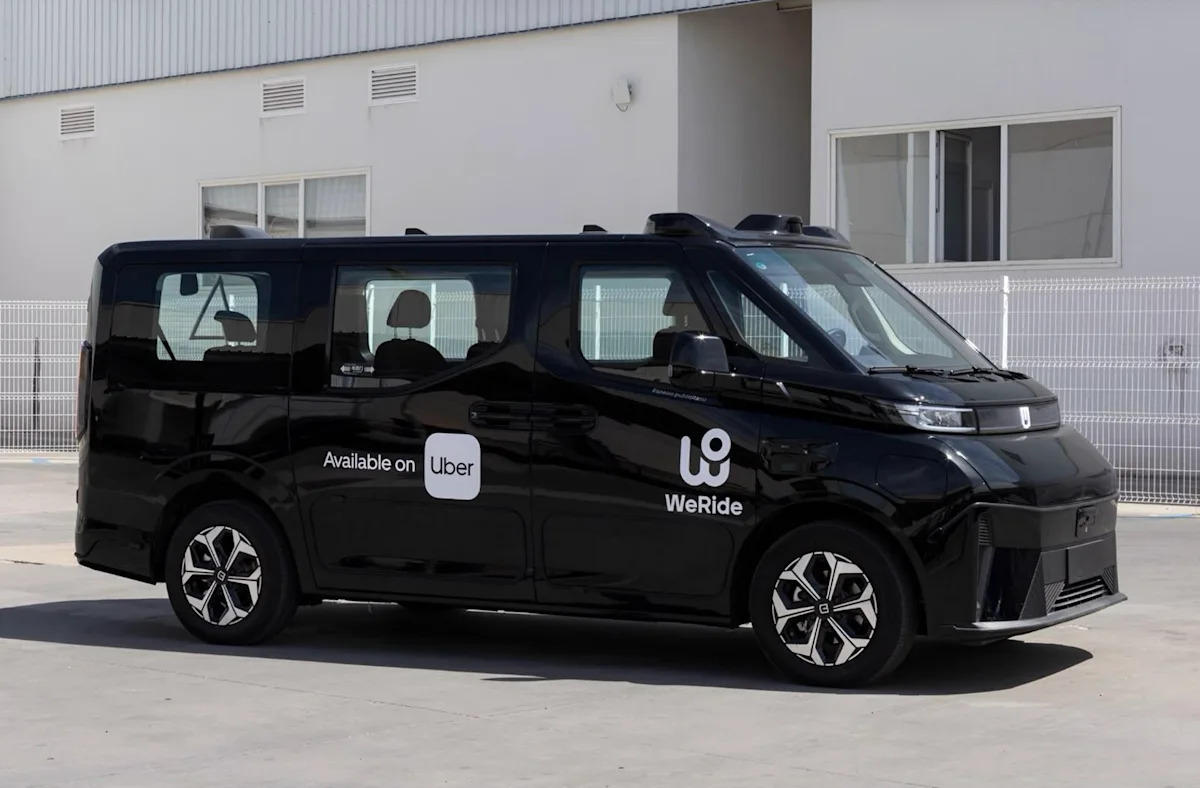 WeRide GXR van marked Available on Uber.